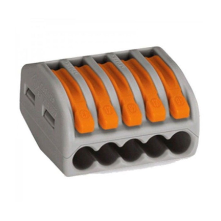 Wago 222-415 Series terminal block, 5-pole, 32A