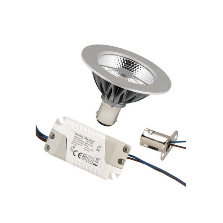 Complete kit dimmable with lamp and socket BA15D LED AR70 12V 7W /927 2700K