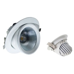 P052400988192 Spot encastré basculant Blanc Led 40W 3000K 45° LAES