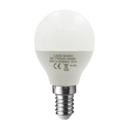 E14 Sphérique Opale LED 3.5w=25w 6500K 255lm LAES