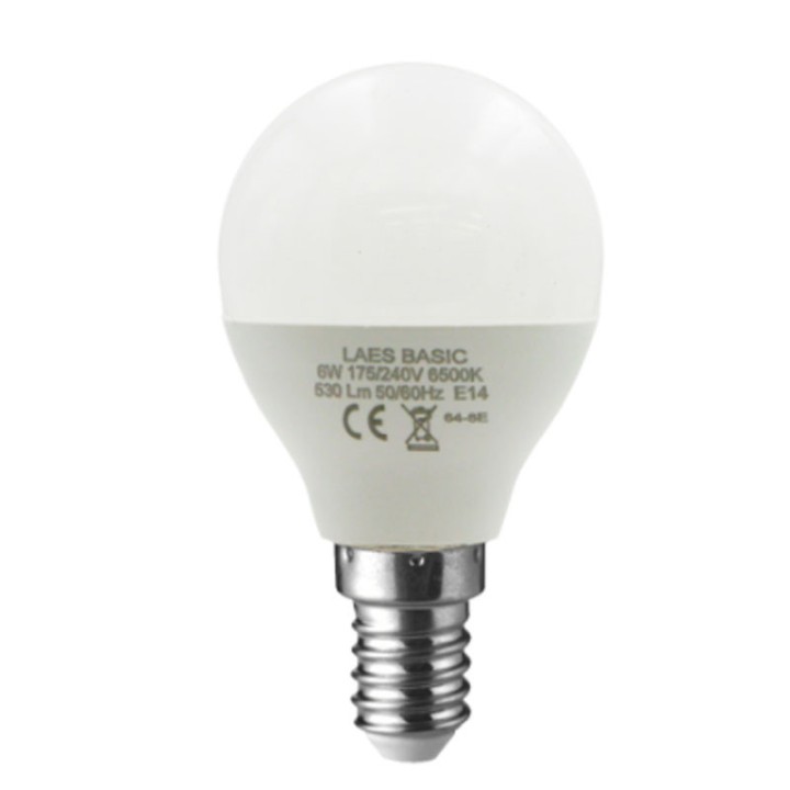 E14 Sphérique Opale LED 3.5w=25w 6500K 255lm LAES
