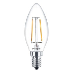 E14 LEDcandle ND effet filament 2w=25w 2700K/827 CL 230v PHILIPS