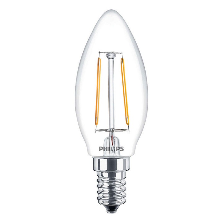E14 LEDcandle ND effet filament 2w=25w 2700K/827 CL 230v PHILIPS