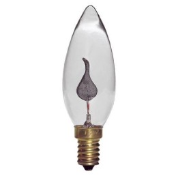 E14 Flicker Flame Effect Lamp clear 230V 3w 35x100mm