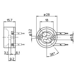 M134400234 Douille GU10 haute température 240°C fils 15cm