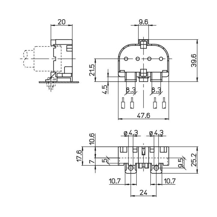2G11 socket to screw onto the blank 441/V Stucchi