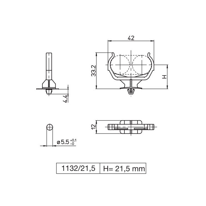 Clip lamp 2G11 (1132/21,5)