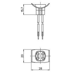 Socket G10Q 4 Wires for Circline and Tube 4 Pins 184/D/FR Stucchi