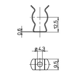 Chrome-plated for Tube or circline Diameter 16mm 36SVD Stucchi