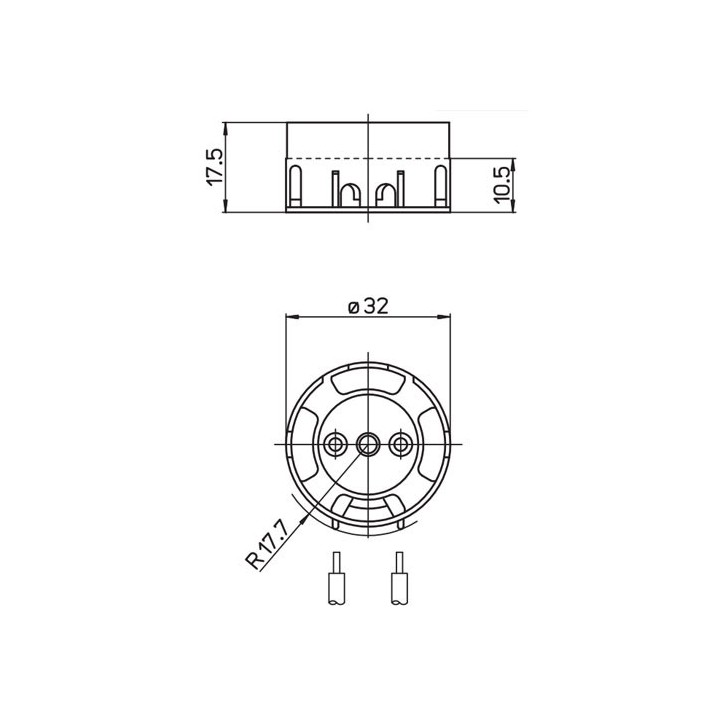 Socket flying G13 T8 110°C 140000 Stucchi