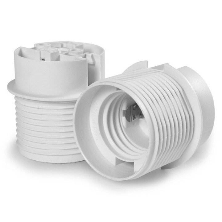 Half-threaded sleeve with E27 socket 82S 180ºC white