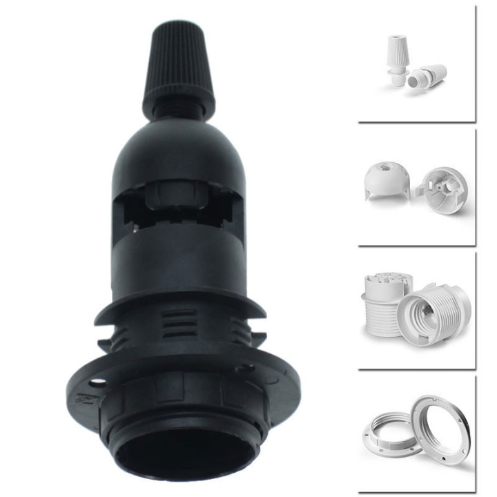 Lampholder kit E27 Black Plastic