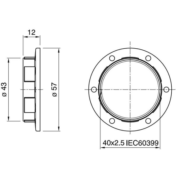 Thermoplastic ring for threaded lampholder E27 273 57x12mm black