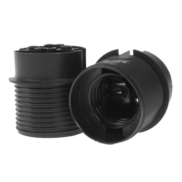 Half-threaded sleeve with E27 socket 82S 210ºC black