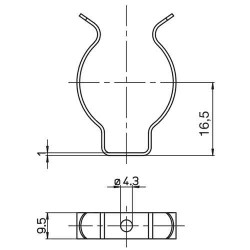 A235600037SVD Clip Chromé de fixation pour Tube ou Circline Diamètre 26mm /32mm