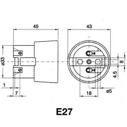 Base E27 Ceramic 2A 250v 210°C