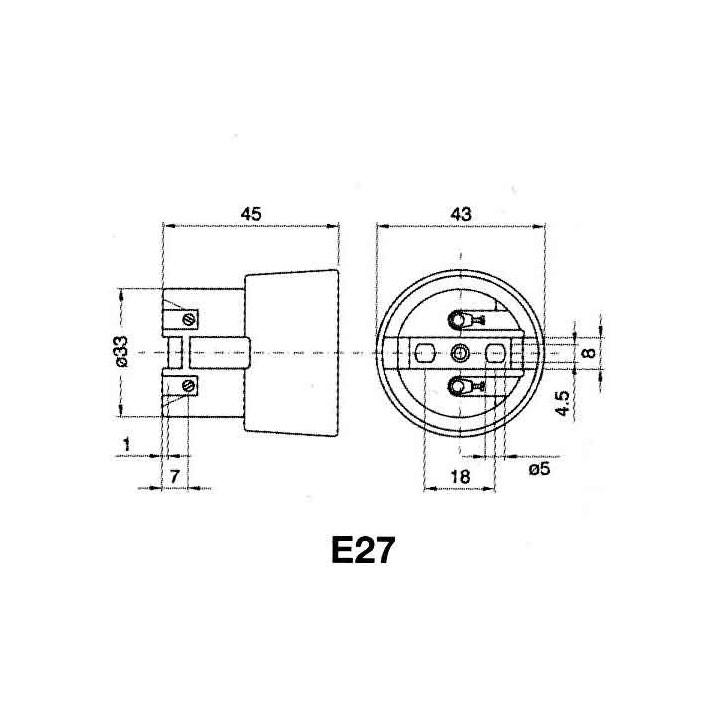 Base E27 Ceramic 2A 250v 210°C