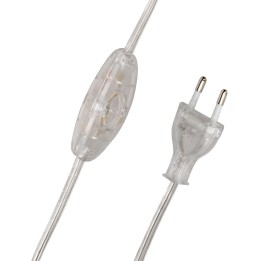 Power Cord 2x0.75 Transparent 2M 2P + switch (1.20m+0.80m)