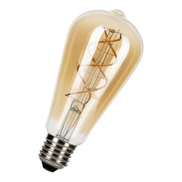 E27 Poirette led ST64 5W 2000K Gold Dimmable Filament effect 240V Spiraled