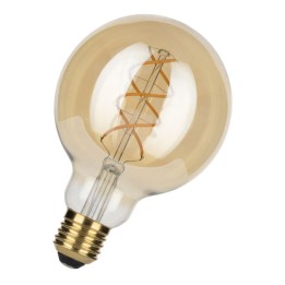 E27 Globe 95 led 5W 2200K Gold Dimmable 240V Spiraled filament effect
