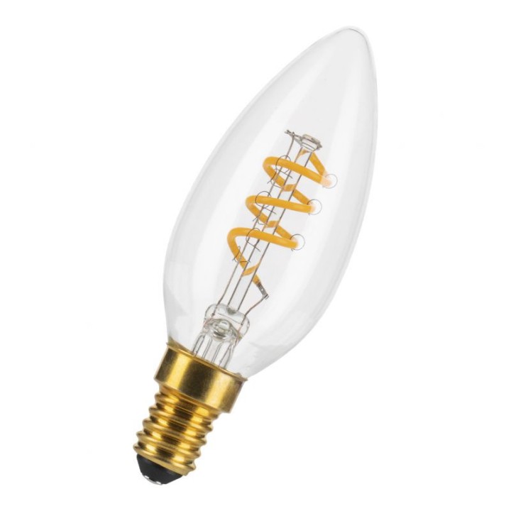 E14 Led flame 3W 2200K Clear Dimmable 240V Spiraled filament effect