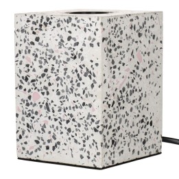 Table lamp White E27 95x120mm + cord + inter 1.8 meter Terrazzo