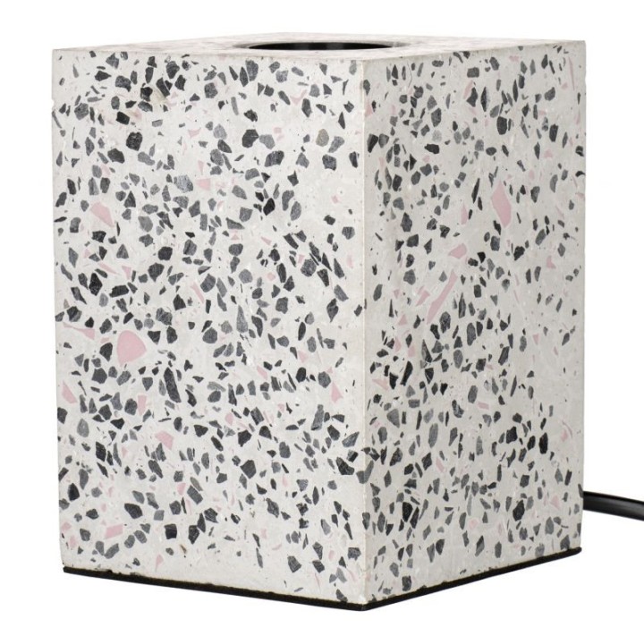 Table lamp White E27 95x120mm + cord + inter 1.8 meter Terrazzo