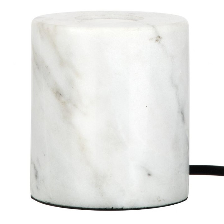 White Marble table lamp E27 90x100mm + cord + inter 1.8 meter