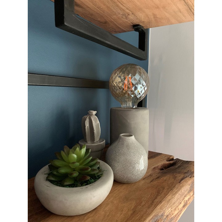 Table lamp Raw concrete E27 90x130mm + Concrete + interlocking + cord 