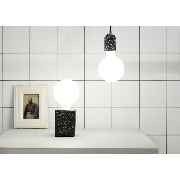 Table lamp E27 max 60w Dark gray + 1.5 meter cord + inter Terrazzo
