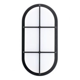 LED Porthole Slim 20W 4000K IK10 Oval Black