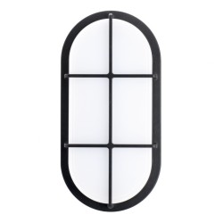 LED Porthole Slim 20W 4000K IK10 Oval Black