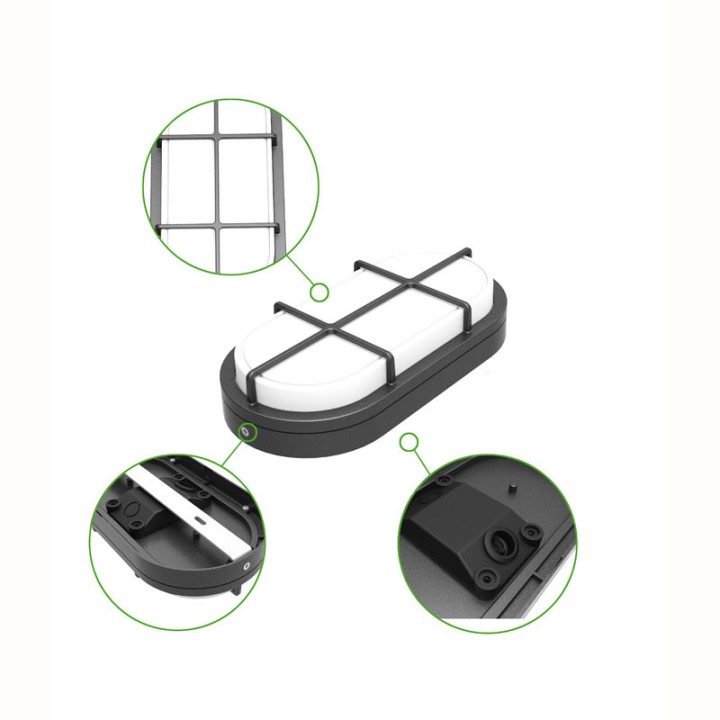 LED Porthole Slim 20W 4000K IK10 Round Black