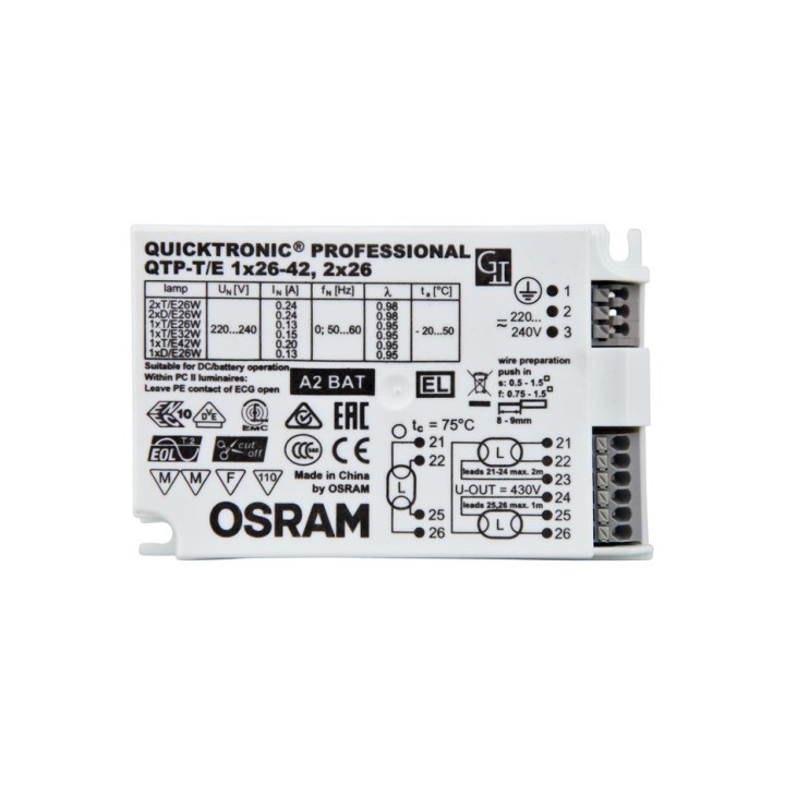QUICKTRONIC QTP-T/E 1X26-42,2x26/220-240 Osram