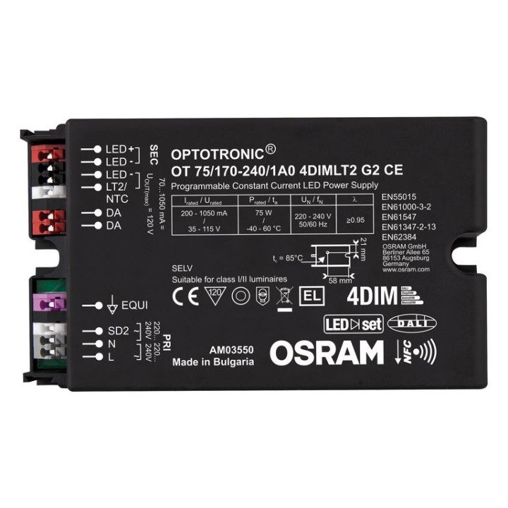 Driver OUTDOOR OT 75 170 240 1A0 4DIMLT2 OSRAM for luminaires and modu