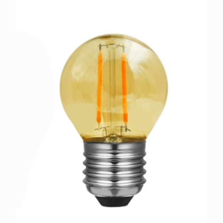 E27 Sphérique led effet filament 2w Ambre 230v LAES