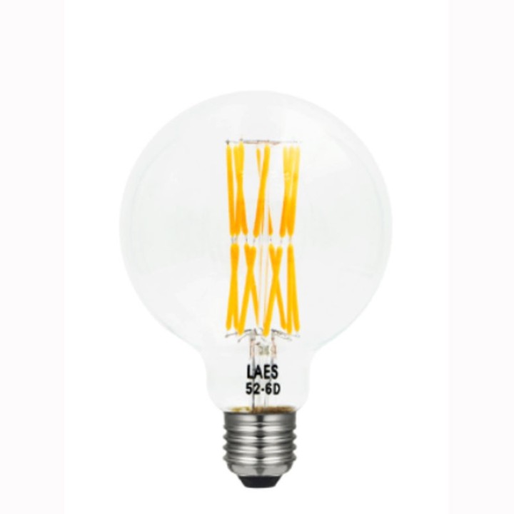 E27 globe 95 LED effect  filament 10w=61W  2200K 230v LAES
