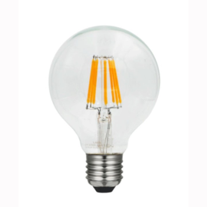 E27 globe 80 LED effet filament 6w = 42w 2200K 230v LAES