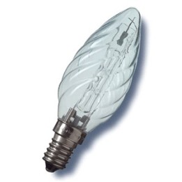 E14 Flamme Halogène Claire Torsadée 42w=55w 230V