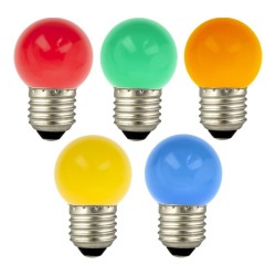 EcoPack Lot 5pcs LED Party G45 E27 1W Multi-Couleur PC