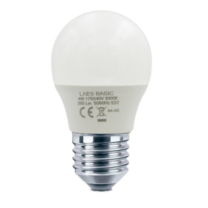 E27 Sphérique Opale LED 8w = 60w 6500K LAES