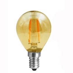 E14 Sphérique led effet filament 4w Ambre 230v Dimmable LAES