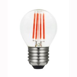 E27 Sphérique led effet filament 4w Claire Rouge 230v Dimmable LAES