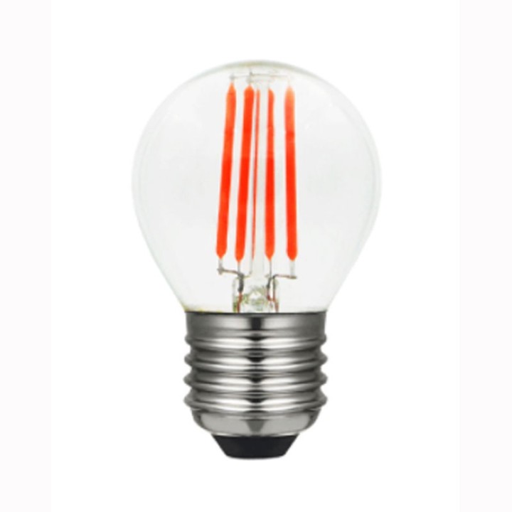 E27 Ball led Indeed filament 4w Clear Red 230v Dimmable LAES
