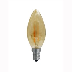 E14 Flamme led effet filament 2w Ambre 230v 2200K LAES