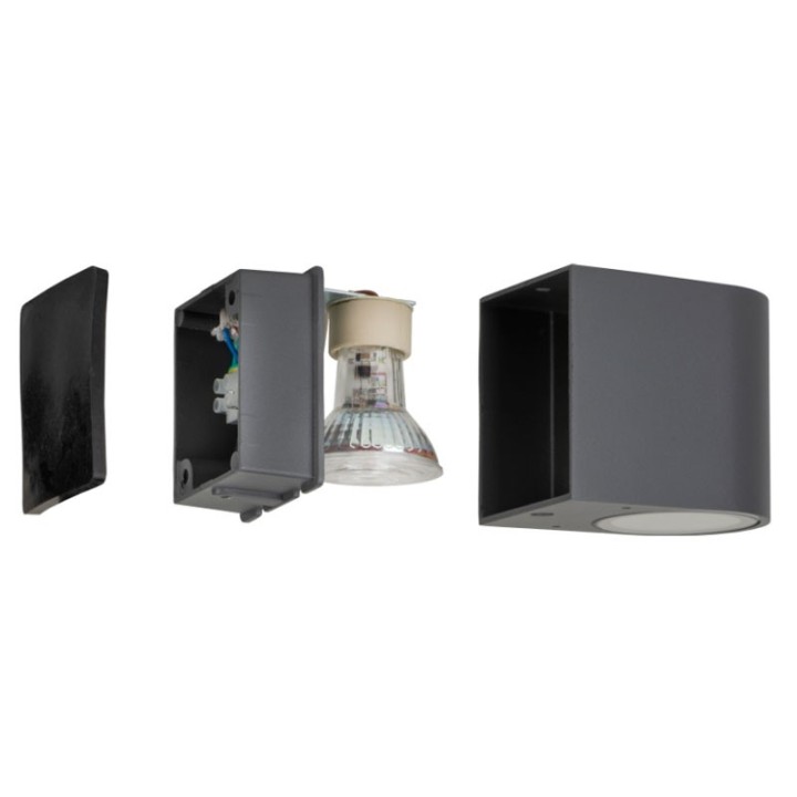 Outdoor Wall Lamp 1x GU10 Anthracite Square IP44