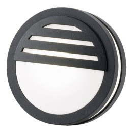 Compact Anthracite Round Outdoor Wall Light IP44 for lamp with GX53 ba