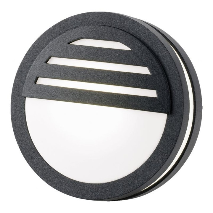Applique Extérieur Compact Anthracite Ronde IP44 pour lampe à culot GX