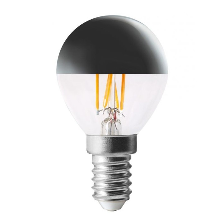 E14 Spherical silver cap LED 4.1W 2500K dimmable Aric