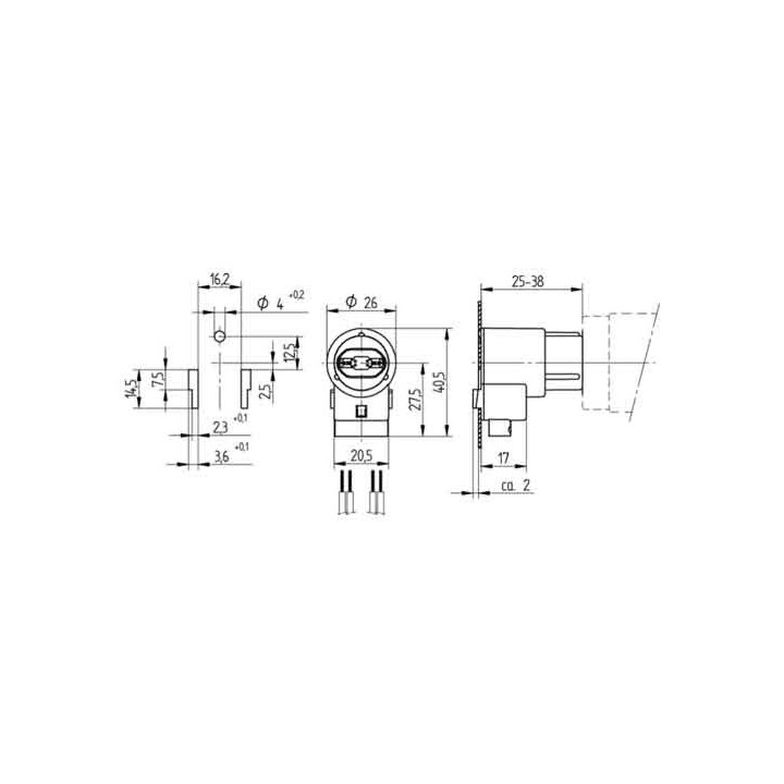 Douille R17D avec ressort à fixation par Glissière